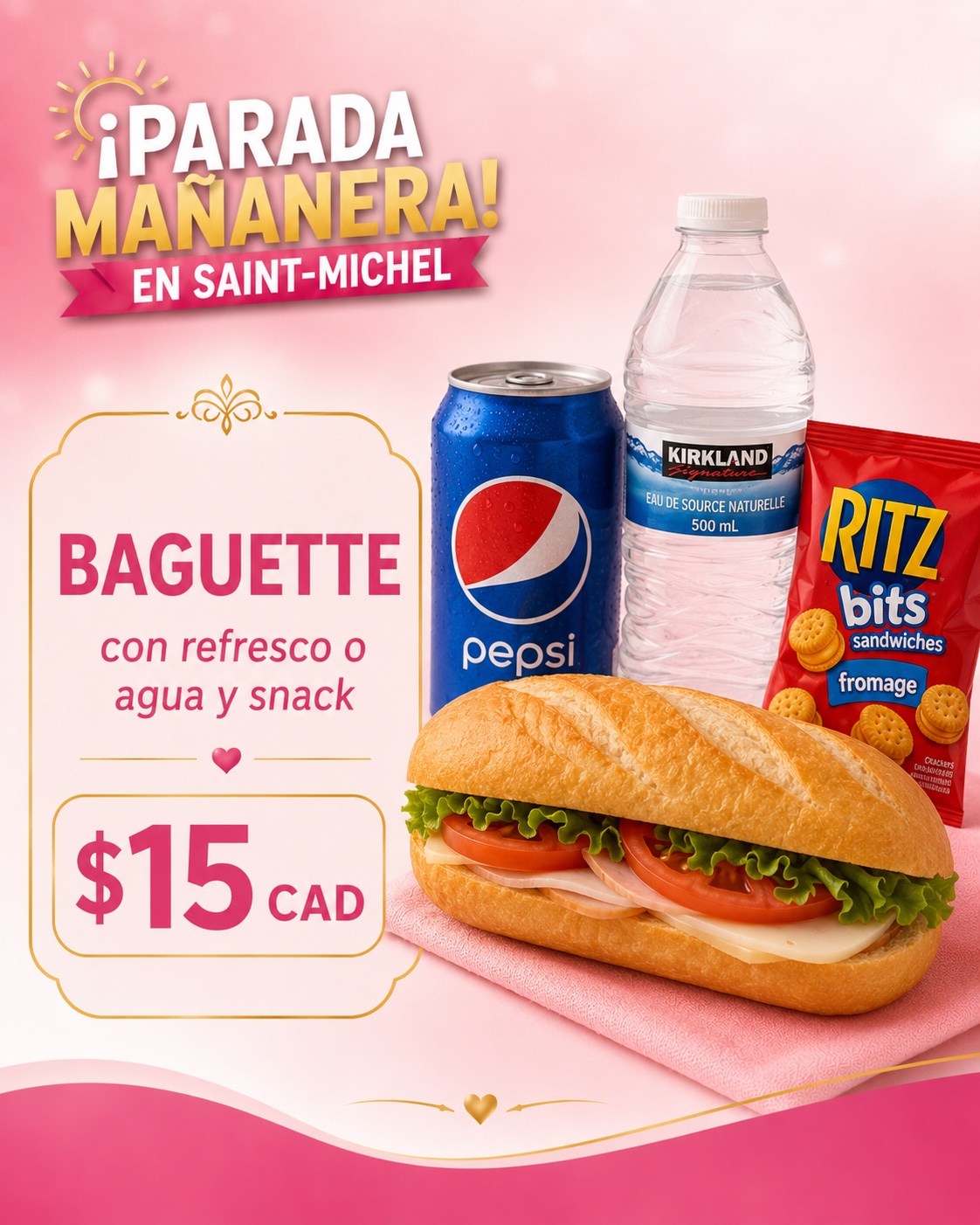 Combo baguette Parada Mañanera